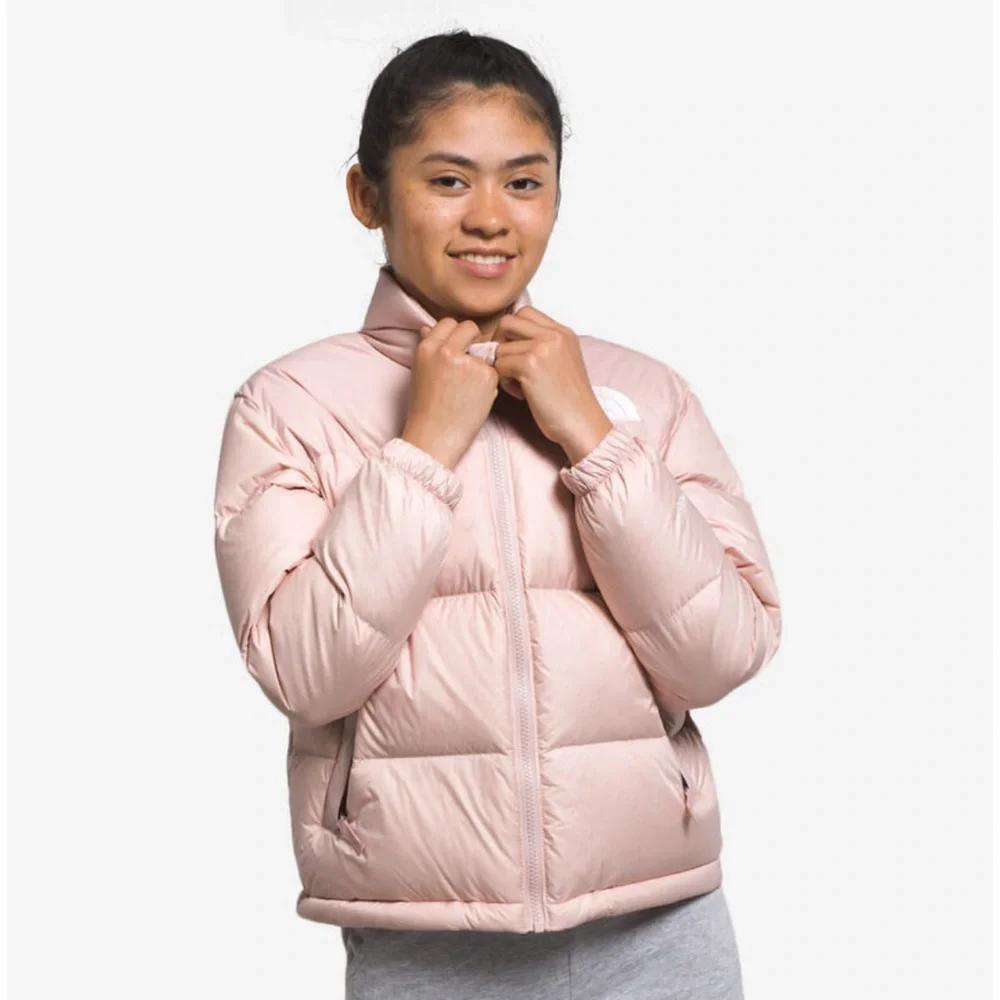 The North Face Retro Nuptse Jacket 700 Down in Pink Moss Size Medium (10-12)